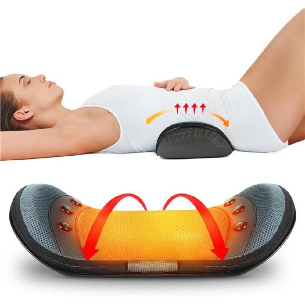 Heated Lumbar Back Traction Device with Back Traction Support and Waist Stretch